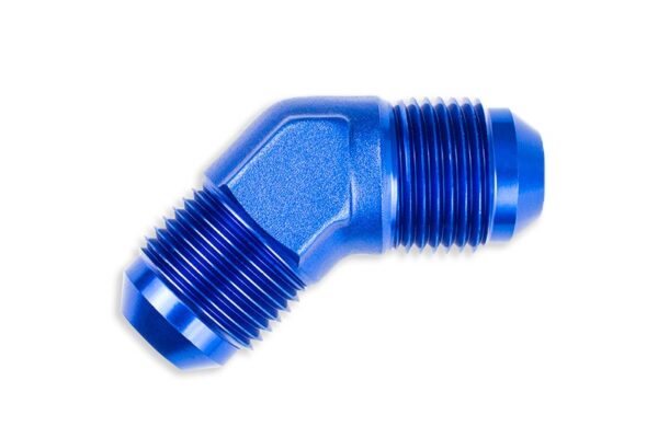 Adapter AN4 45' male-male coupler hose fitting Blue