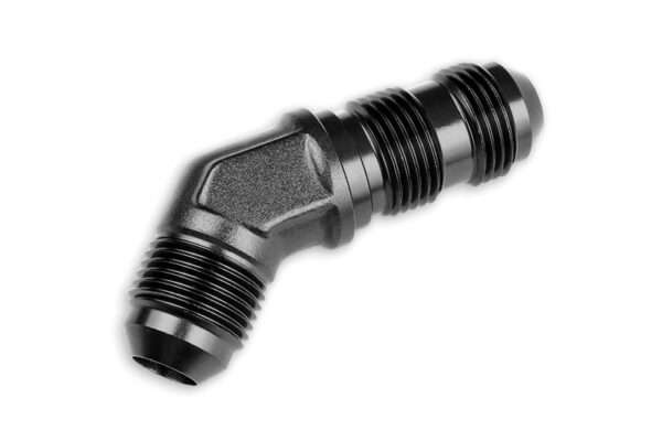 Adapter AN4 JIC bulkhead 45' male fuel hose fitting Black