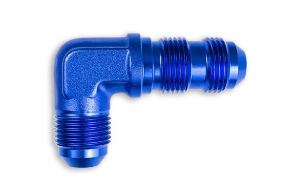 Adapter AN4 JIC bulkhead 90' male fuel hose fitting Blue