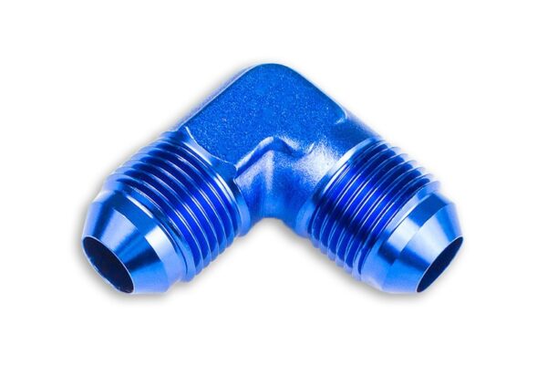 Adapter AN4 90' male-male coupler hose fitting Blue