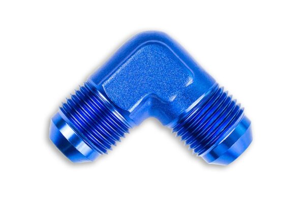 Adapter AN4 90' male-male coupler hose fitting Blue
