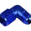 Adapter AN4 90' female-male coupler hose fitting Blue