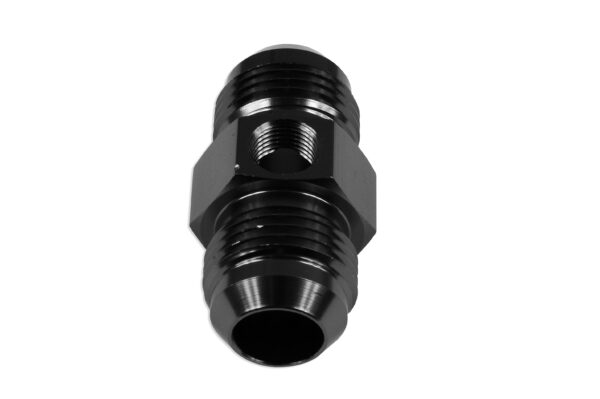 AN4 AN- 4 Adapter male-male with Inline port 1/8 NPT Fuel Oil Pressure Black