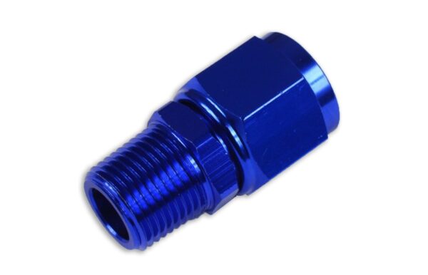an6-1-8-npt-nypel-adapter-zensko-meski-niebieski AN-6 AN6 JIC Flare to 1/8 NPT female-male straight hose fitting adapter Blue