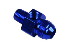 AN6 AN -6 to 3/8 NPT inline 1/8 NPT fuel oil adapter Blue