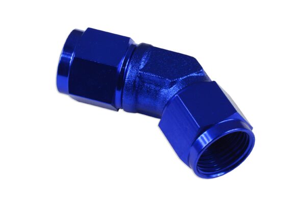 Adapter AN6 45' female-female coupler hose fitting Blue