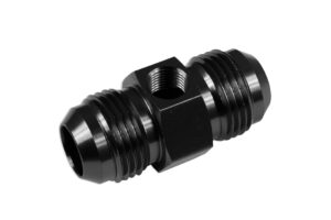 AN6 AN- 6 Adapter male-male with Inline port 1/8 NPT Fuel Oil Pressure Black