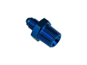 AN8 JIC Flare To 3/4 NPT Straight Hose Fitting Adapter Blue