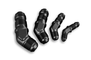 Adapter AN8 JIC bulkhead 45' male fuel hose fitting Black