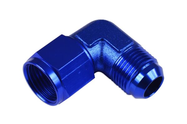 Adapter AN8 90' female-male coupler hose fitting Blue