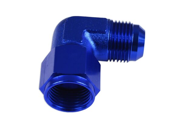 Adapter AN8 90' female-male coupler hose fitting Blue