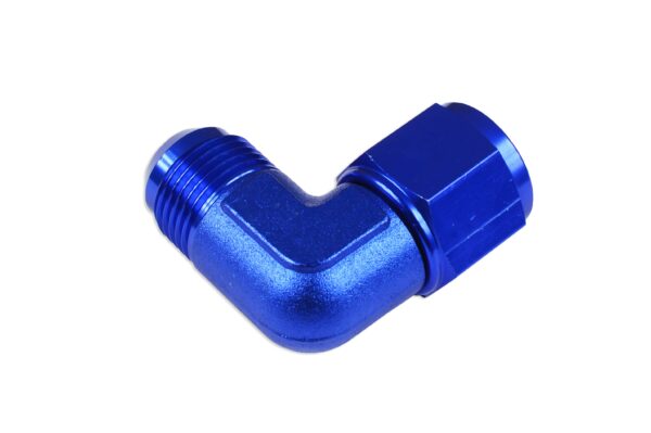 Adapter AN8 90' female-male coupler hose fitting Blue