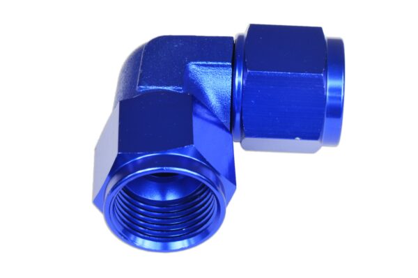 Adapter AN8 90' female-female coupler hose fitting Blue