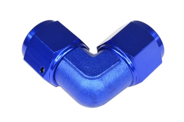 Adapter AN8 90' female-female coupler hose fitting Blue