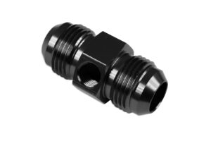 AN8 AN- 8 Adapter male-male with Inline port 1/8 NPT Fuel Oil Pressure Black