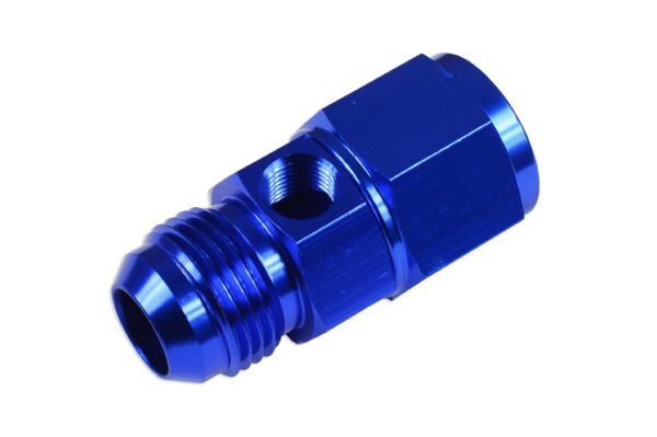 AN8 AN-8 Female-male inc Inline port 1/8 NPT Fuel Oil Pressure Gauge T-Piece Adapter Blue