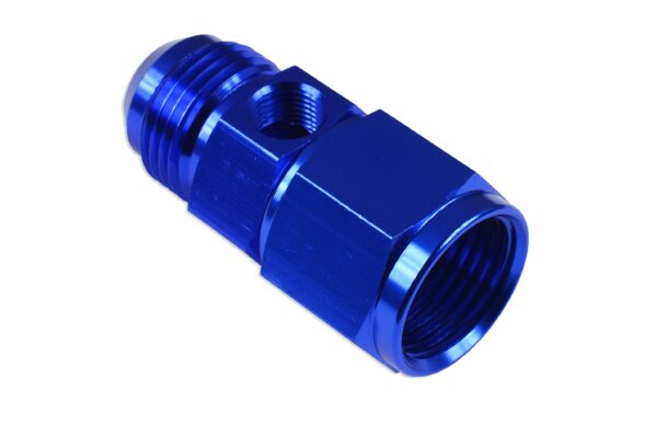 AN8 AN-8 Female-male inc Inline port 1/8 NPT Fuel Oil Pressure Gauge T-Piece Adapter Blue