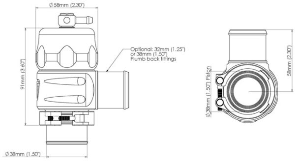 Blow off BOV Turbosmart  TS-0205-1261 Plumb Back 32mm