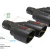 dimNBL2-101RSLiPx_3 Universal Exhaust Tail Pipe Muffler Tip round 100mm lenght 200/180mm mounting diameter 65mm