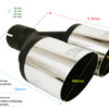 Universal Exhaust Tail Pipe Muffler Tip round 100mm lenght 200mm mounting diameter 60mm