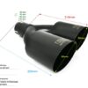 Universal Exhaust Tail Pipe Muffler Tip round 80mm lenght 280mm mounting diameter 50mm