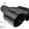 Universal Exhaust Tail Pipe Muffler Tip round 100mm lenght 280mm mounting diameter 60mm