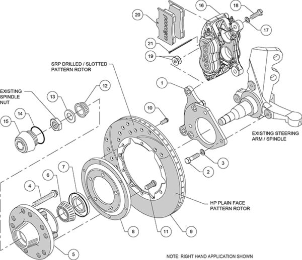 140-11018 Installation-6392B1G Wilwood 140-11018 FDL Pro Series Front Brake Kit Undrilled Rotors Red