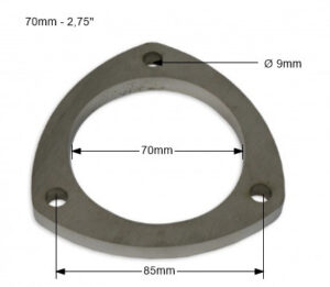 2,75'' - 70mm exhaust flange - 3 bolt