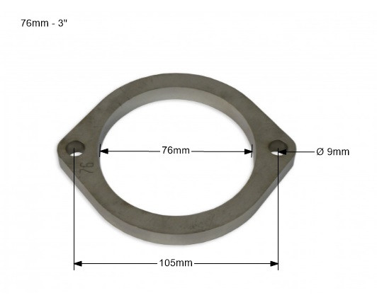 3'' – 76mm exhaust flange - 2 bolt
