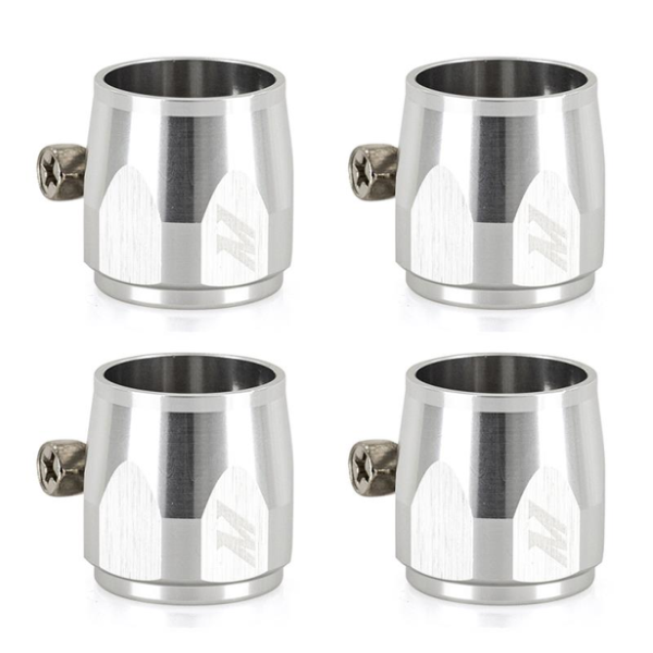 Mishimoto MMHXF-06-4-SL Aluminum -6AN Hex Finishers Silver