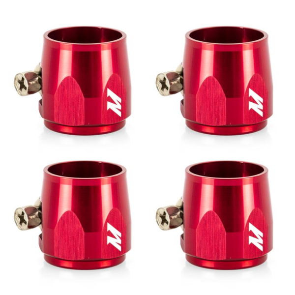 Mishimoto MMHXF-06-4-RD Aluminum -6AN Hex Finishers Red
