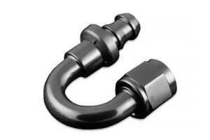 AN4 push-on 180' fitting Black