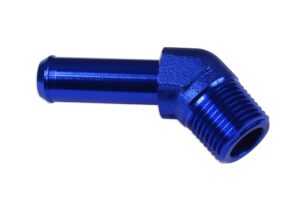 Fitting 45' 1/2 NPT to 5/8" nipple Blue