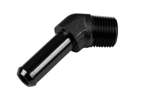 Fitting 45' 1/4 NPT to 3/8" nipple Black