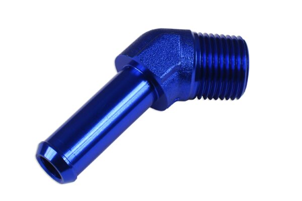 Fitting 45' 1/4 NPT to 3/8" nipple Blue