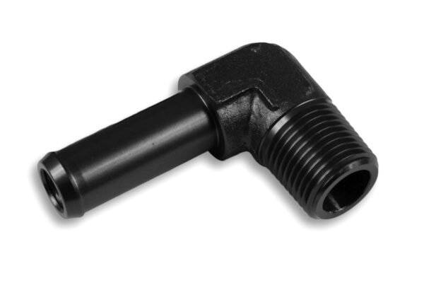 Fitting 90' 1/2 NPT to 5/8" nipple Black