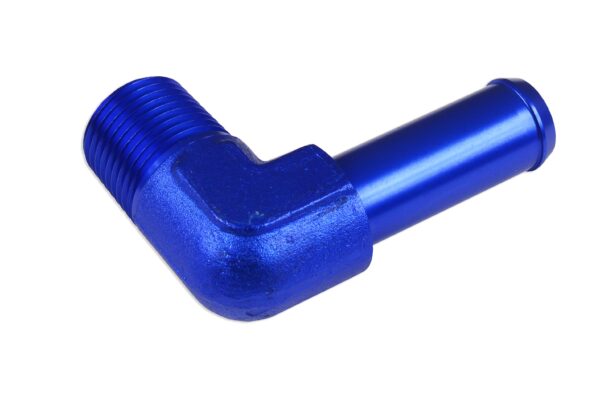 Fitting 90' 1/2 NPT to 5/8" nipple Blue