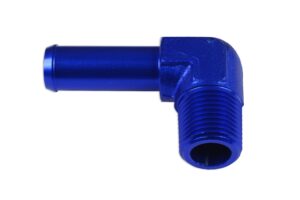 Fitting 90' 1/4 NPT to 3/8" nipple Blue