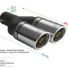Universal Exhaust Tail Pipe Muffler Tip round 90mm lenght 220mm mounting diameter 50mm