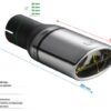 Universal Exhaust Tail Pipe Muffler Tip oval 95×65mm lenght 200mm mounting diameter 55mm
