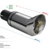 Universal Exhaust Tail Pipe Muffler Tip round 80mm lenght 170mm mounting diameter 45mm