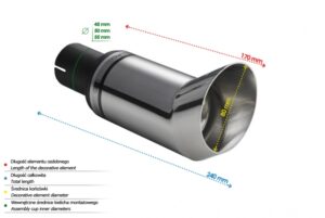 Universal Exhaust Tail Pipe Muffler Tip round 80mm lenght 170mm mounting diameter 55mm