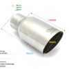 Universal Exhaust Tail Pipe Muffler Tip round 90mm lenght 120mm mounting diameter 65mm