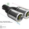 Universal Exhaust Tail Pipe Muffler Tip round 80mm lenght 160mm mounting diameter 50mm