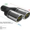 Universal Exhaust Tail Pipe Muffler Tip round 100mm lenght 200mm mounting diameter 50mm