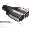 n2-101rsp_1 Universal Exhaust Tail Pipe Muffler Tip round 100mm lenght 200/180mm mounting diameter 60mm