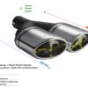n2-27_2 Universal Exhaust Tail Pipe Muffler Tip oval 120×80mm lenght 250mm mounting diameter 60mm