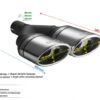 Universal Exhaust Tail Pipe Muffler Tip oval 120×80mm lenght 250mm mounting diameter 60mm