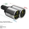 Universal Exhaust Tail Pipe Muffler Tip round lenght 200/180mm mounting diameter 50mm