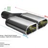 Universal Exhaust Tail Pipe Muffler Tip special 110×65mm lenght 200mm mounting diameter 60mm